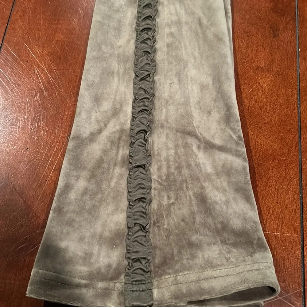 NWT Gymboree Harvest Leaves velour yoga ruffle pant olive green Size 6 2007